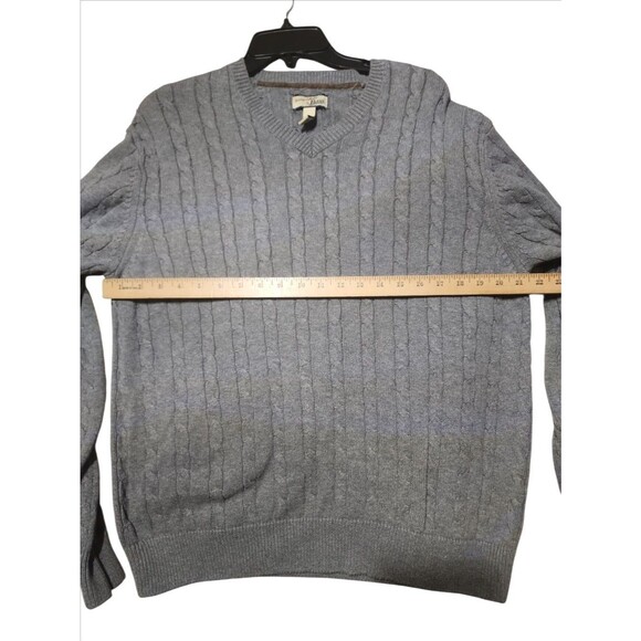 G.H. Bass Heritage Collection Women’s Large Gray Cable Knit Cotton Sweater - Picture 2 of 7